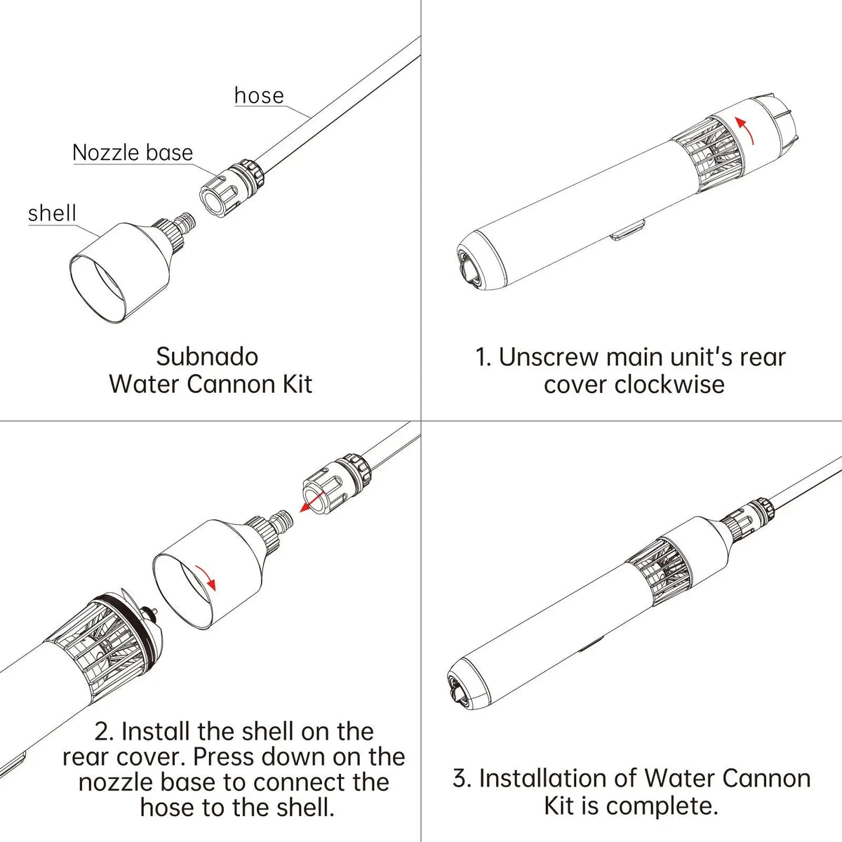 Subnado Water Cannon Kit in action